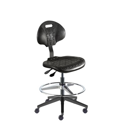 Biofit UUR-H-RC-T-AFP-XA-06 - UniqueU Series Chair w/22"  adjustable Footring - 21" - 31" - Black Powder Coated - Black Polyurethane