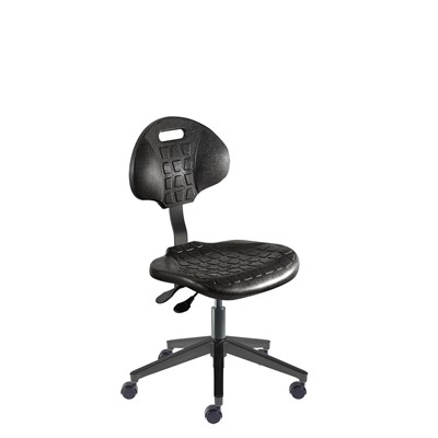Biofit UUR-L-RC-T-XF-XA-06 - UniqueU Series Chair - 16" - 21" - Black Powder Coated - Black Polyurethane