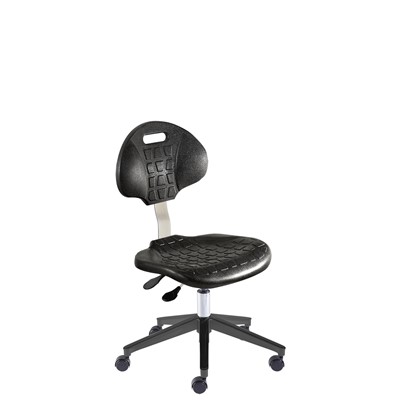 Biofit UUR-L-RC-T-XF-XA-C - UniqueU Series Chair - 16" - 21" - Chrome Plated - Black Polyurethane