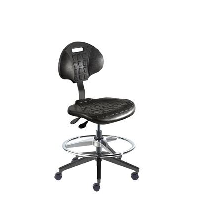 Biofit UUR-M-RC-T-AFP-XA-06 - UniqueU Series Chair w/22"  adjustable Footring - 18" - 25" - Black Powder Coated - Black Polyurethane