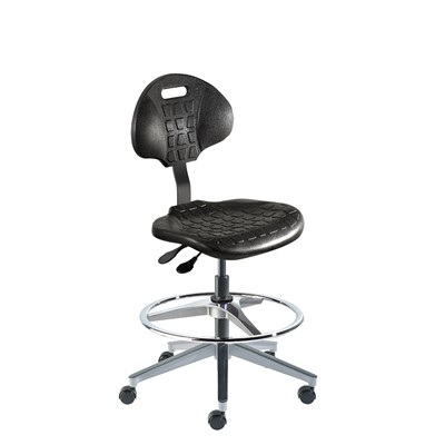 Biofit UUW-H-RC-T-AFP-XA-06 - UniqueU Series Chair w/22"  adjustable Footring - 21" - 31" - Black Powder Coated - Black Polyurethane