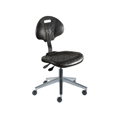 Biofit UUW-L-RC-T-XF-XA-06 - UniqueU Series Chair - 16" - 21" - Black Powder Coated - Black Polyurethane
