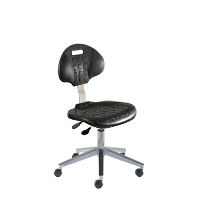 Biofit UUW-L-RC-T-XF-XA-C - UniqueU Series Chair - 16" - 21" - Chrome Plated - Black Polyurethane