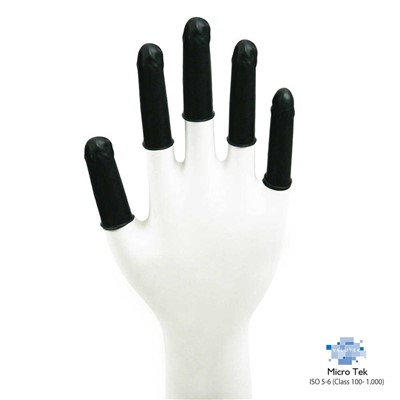 Valutek VTCLCONPF-MD - MicroTek Latex Conductive Finger Cots - Powder-Free - Medium - 18 Bags/Case