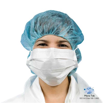 Valutek VTMASKELR-WH - MicroTek 3-Ply Polypropylene Face Mask - Round Ear Loops - 7" x 3.5" - White - 20 Bags/Case