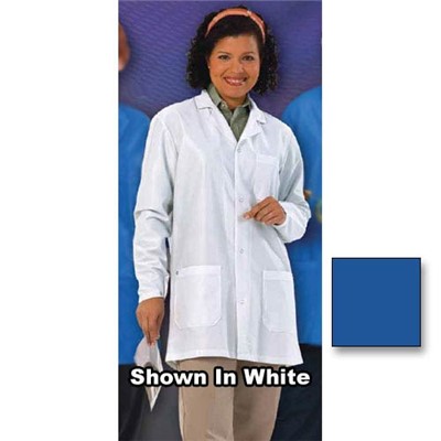 Worklon Work-Stat Lapel Lab Jacket w/Adjustable Wrists - Snap - 33" Length - 87% Polyester/13% Carbon - Royal