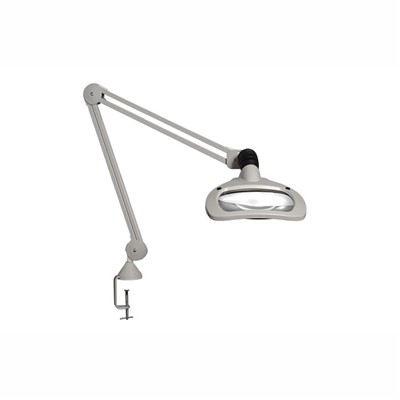 Vision-Luxo WAL025968 - WAVE Series LED Magnifier - 3.5-Diopter - 45" - Edge Clamp - Light Gray