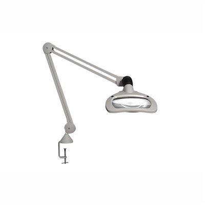 Vision-Luxo WAL025969 - WAVE Series LED Magnifier - 5-Diopter - 45" - Edge Clamp - Light Gray