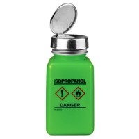 Menda 35253 - 6 oz One-Touch durAstatic® HDPE - Square Bottle - GHS Label "Isopropanol" Printed - Green