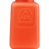 Menda 35734 - 6 oz durAstatic® Dissipative Bottle Only - HDPE - Square Bottle - GHS Label w/ "Acetone" Printed - 4" - Orange