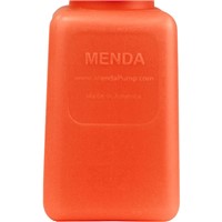 Menda 35734 - 6 oz durAstatic® Dissipative Bottle Only - HDPE - Square Bottle - GHS Label w/ "Acetone" Printed - 4" - Orange