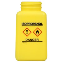 Menda 35738 - 6 oz durAstatic® Dissipative Bottle Only - HDPE - Square Bottle - GHS Label w/ "Isopropanol" Printed - 4" - Yellow