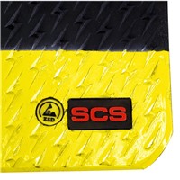 SCS 770120 - Anti-Fatigue Dissipative Rubber Floor Mat - Black/Yellow - 2' x 3'