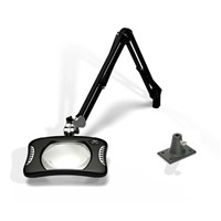 O.C. White 81300-4-B Green-Lite - ESD-Safe - Rectangle LED Magnifier - 2x (4-Diopter) - 30" -Screw Down Base - Carbon Black