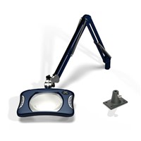 O.C. White 81300-4-SB Green-Lite - ESD-Safe - Rectangle LED Magnifier - 2x (4-Diopter) - 30" - Screw Down Base - Spectre Blue