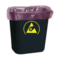 Q Source WBASLP-500 ESD Wastepaper Basket Bags 15 in X 9 in X 24 in - Pink - Anti-Static 500 bags/cs